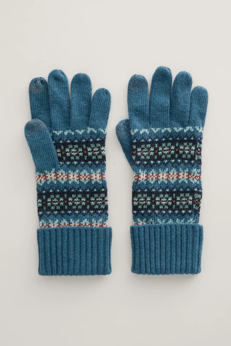 Seasalt Cornwall Very Clever Gloves Blackberry Pick Light Squid