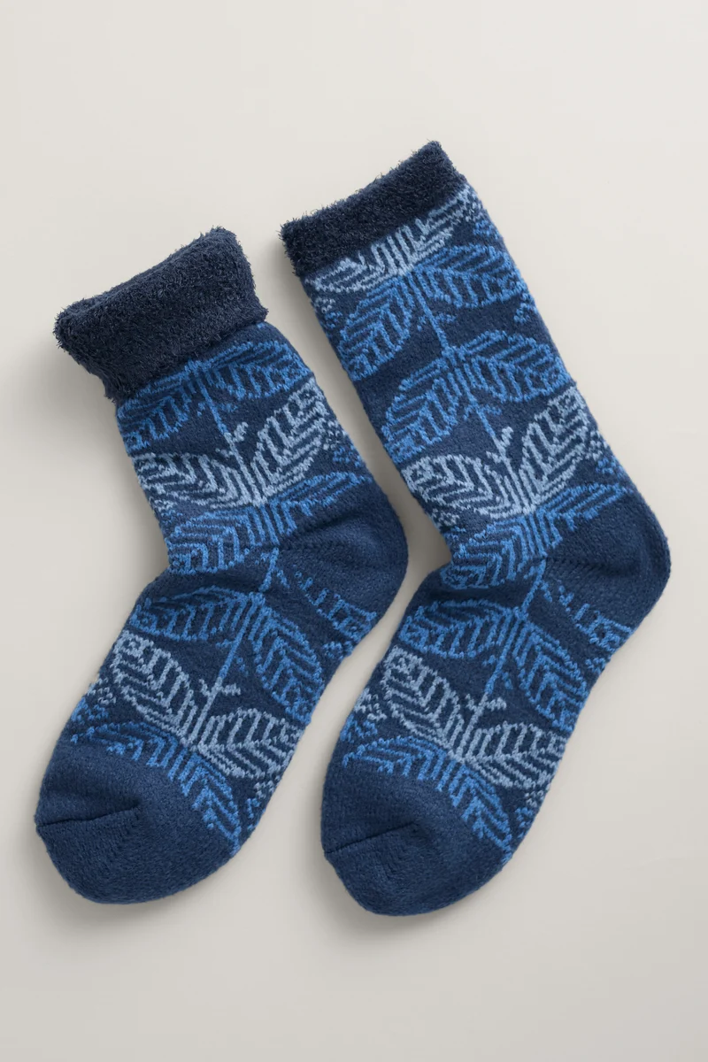 Seasalt Cornwall Cabin Socks Lace Leaf Ship