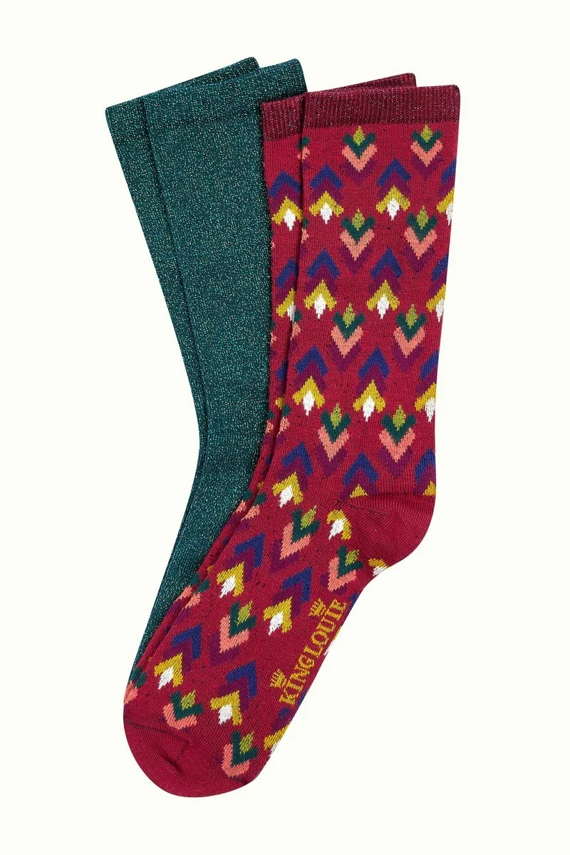 King Louie socks 2-pack Ollie Cabernet Red