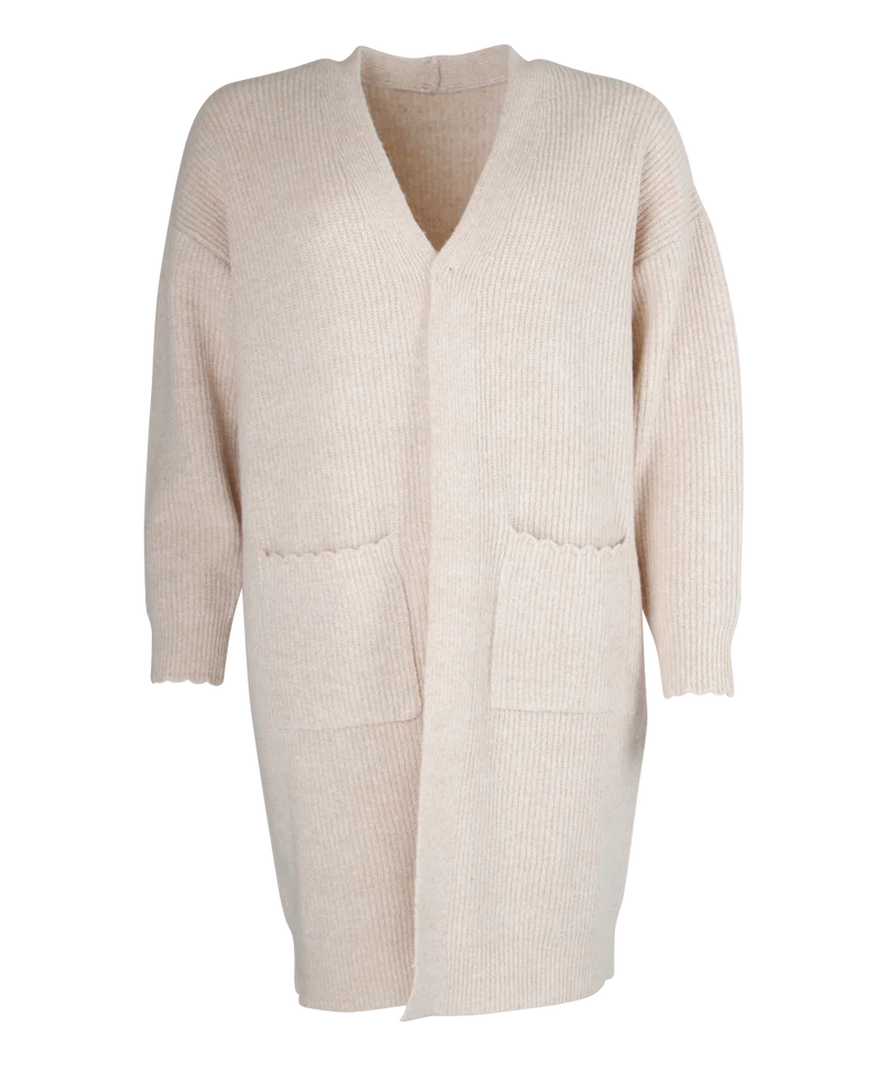C'est beau la vie softy gilet long cote finition beige chine