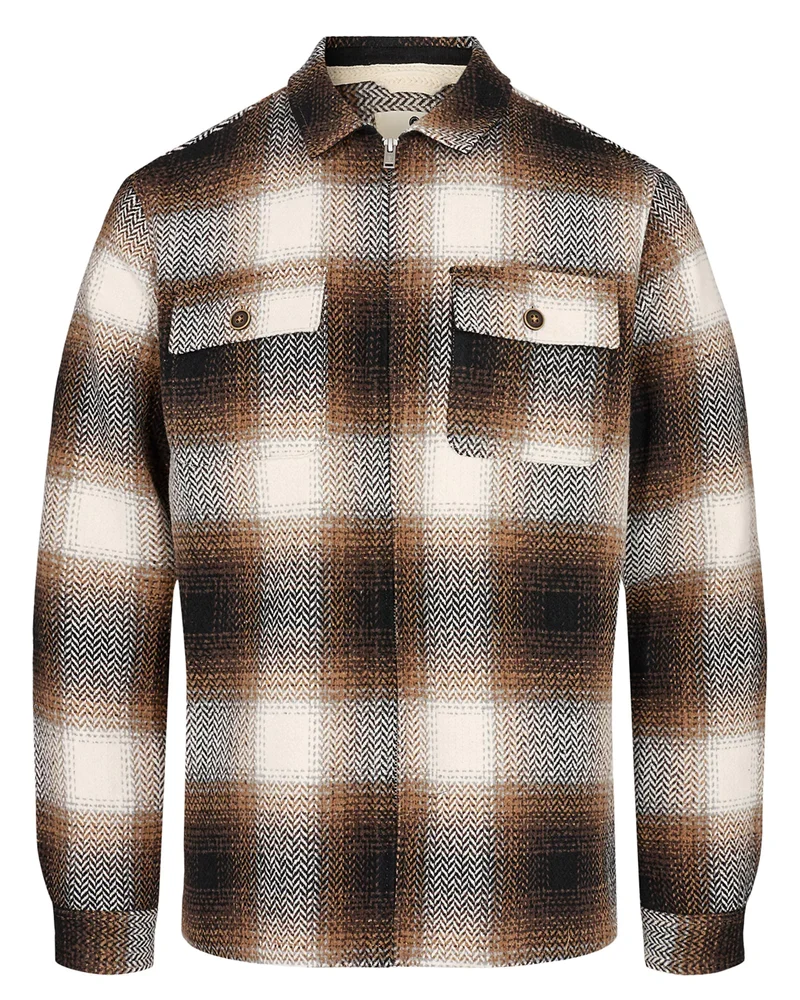 Anerkjendt akoscar check overshirt chocolate brown