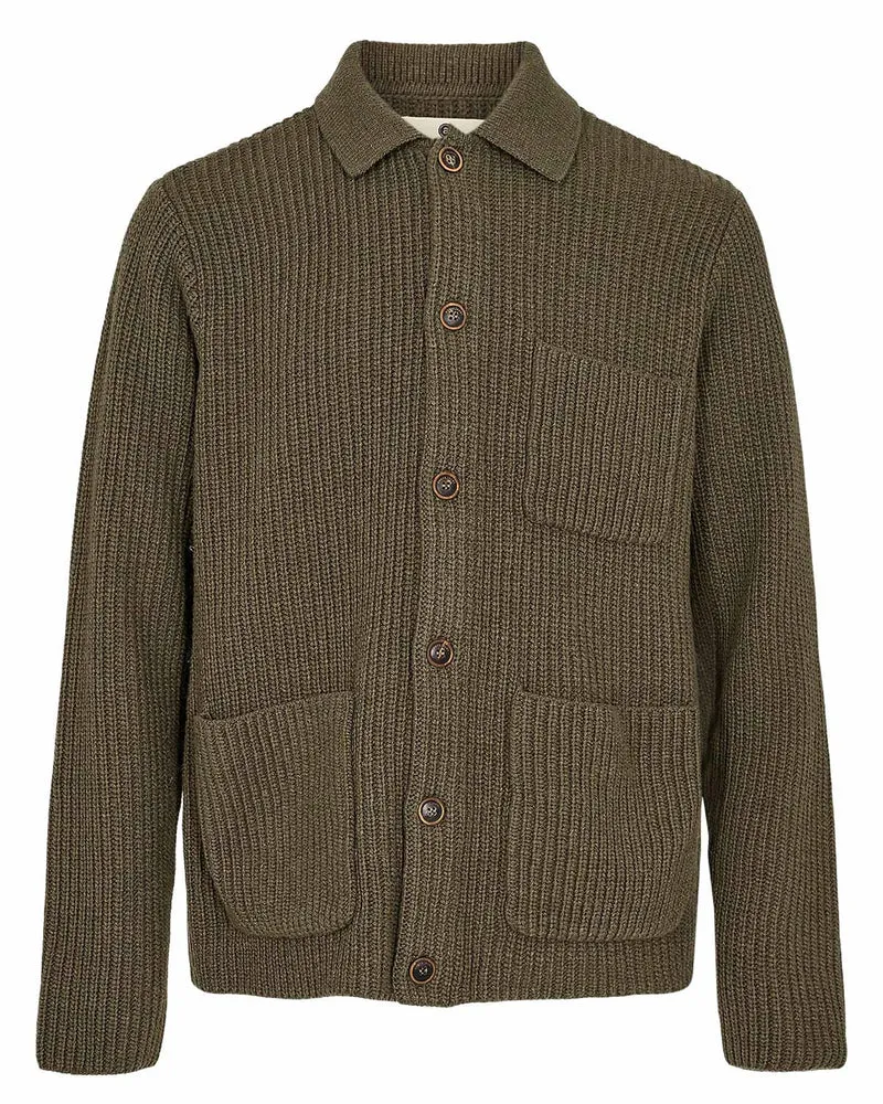 Anerkjendt akskjold heavy knit cardigan forest night