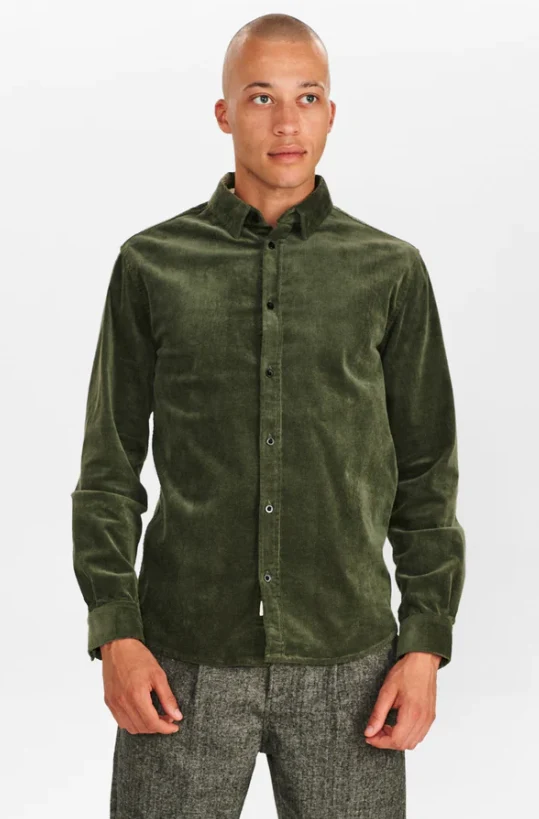 Anerkjendt akleif corduroy shirt forest night