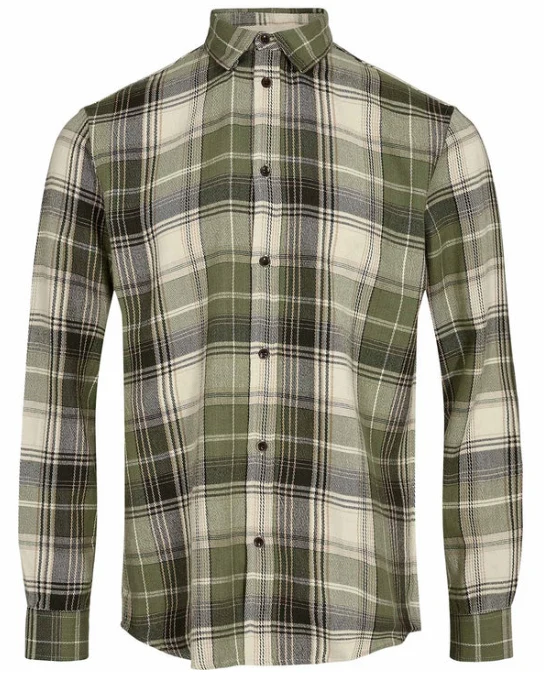 Anerkjendt akleif flannel check shirt olivine