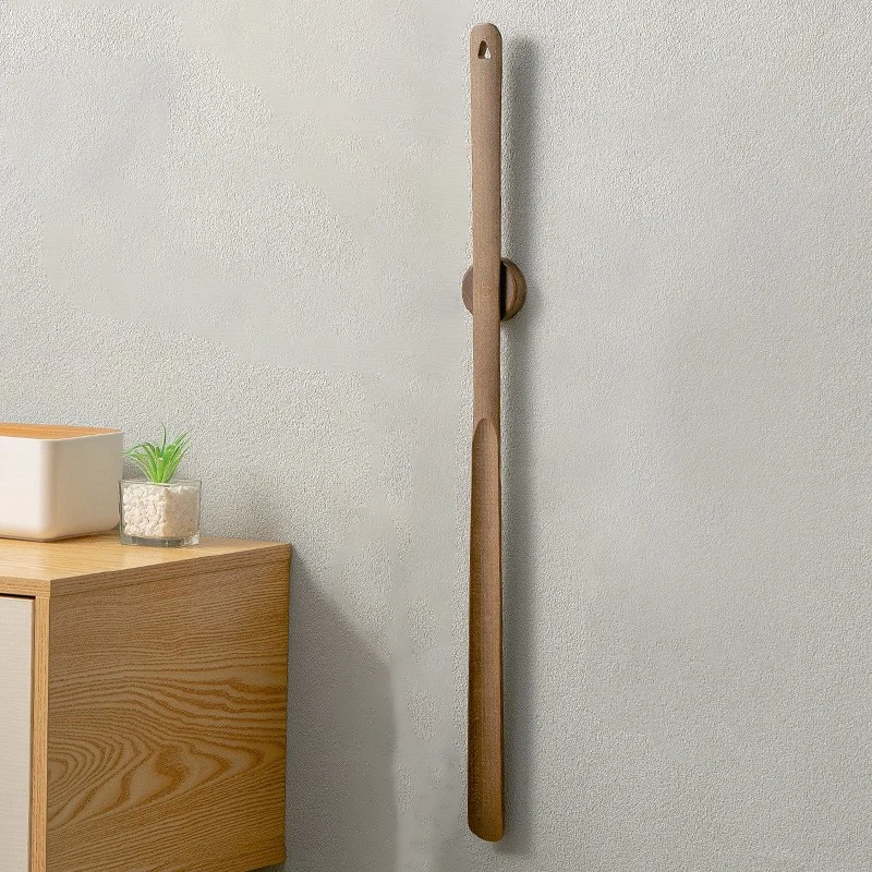 Houten lange handgreep magnetische schoenlepel