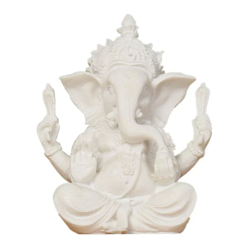 Huisdecoratie Natuur Zandsteen Indische Ganesha Beeld Religieuze Hindoe Olifant God Standbeelden Fengshui Olifantenkop Boeddha