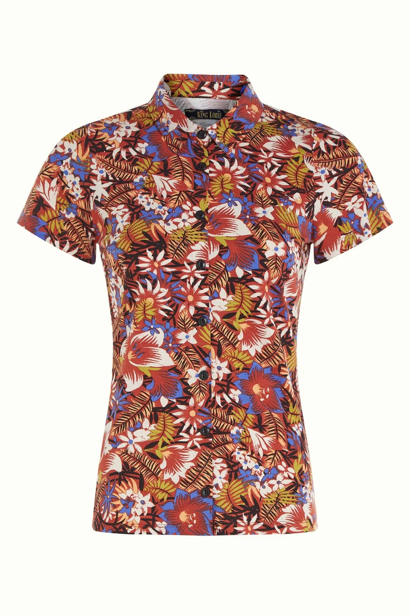 King Louie blouse madeleine sienna red