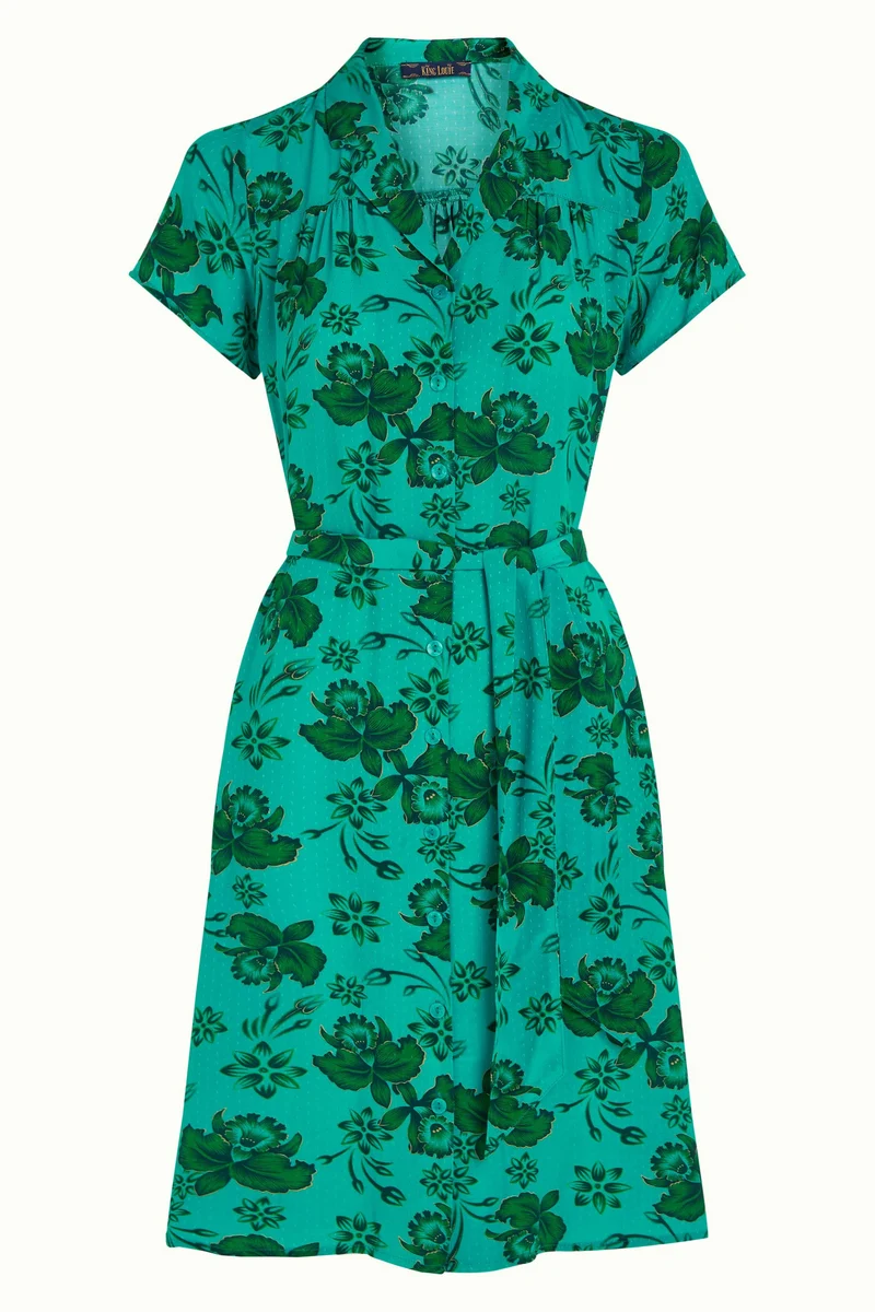 King Louie tex dress coralie aqua green
