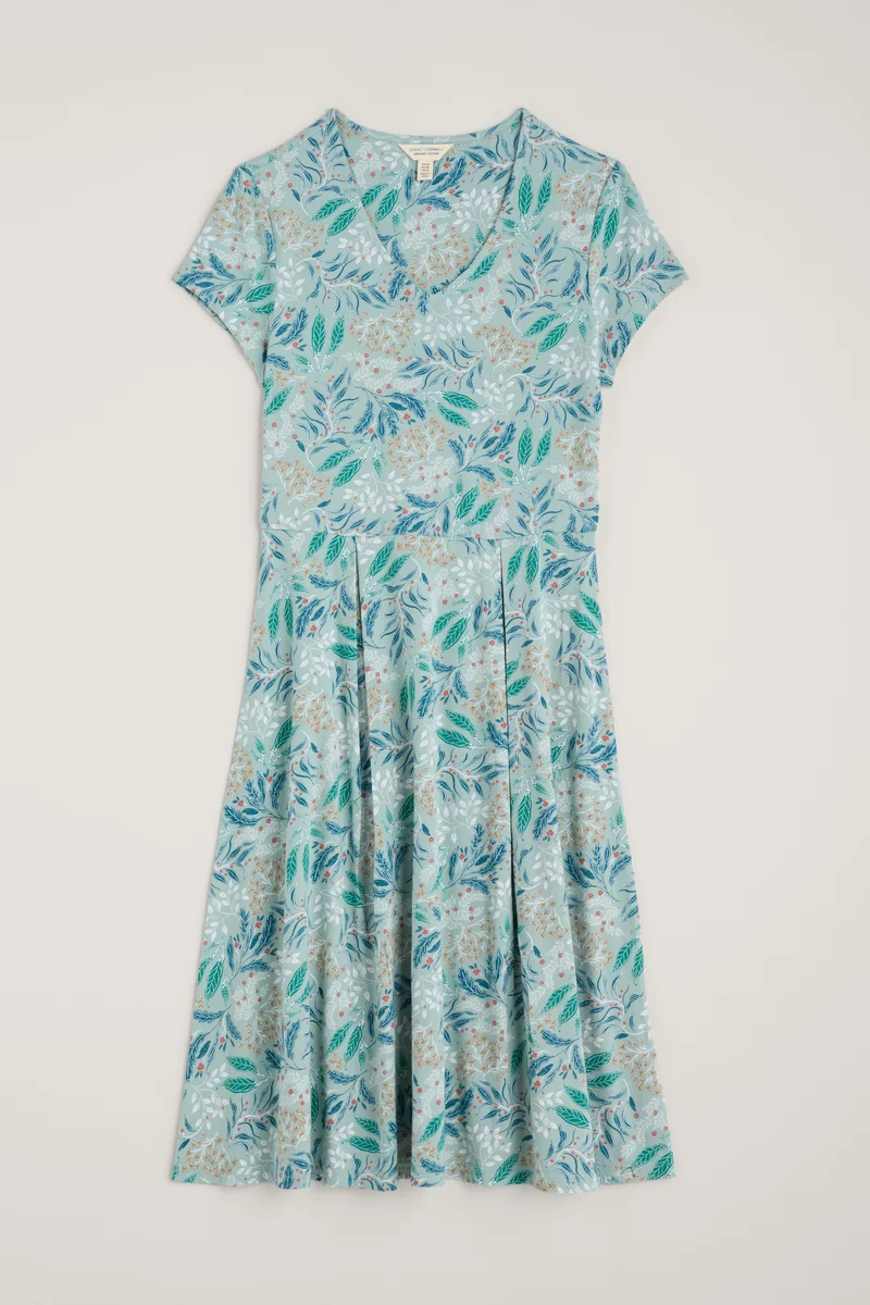 Seasalt Cornwall pier view dress regular riverbed floral sea mist