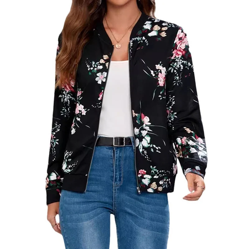 Trendy Dames Bomberjack met Bloemenprint – Stijlvol voor Lente & Zomer