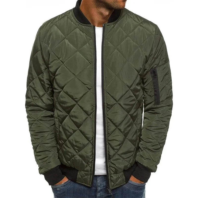 Heren Bomber Jas met Gewatteerd Ontwerp