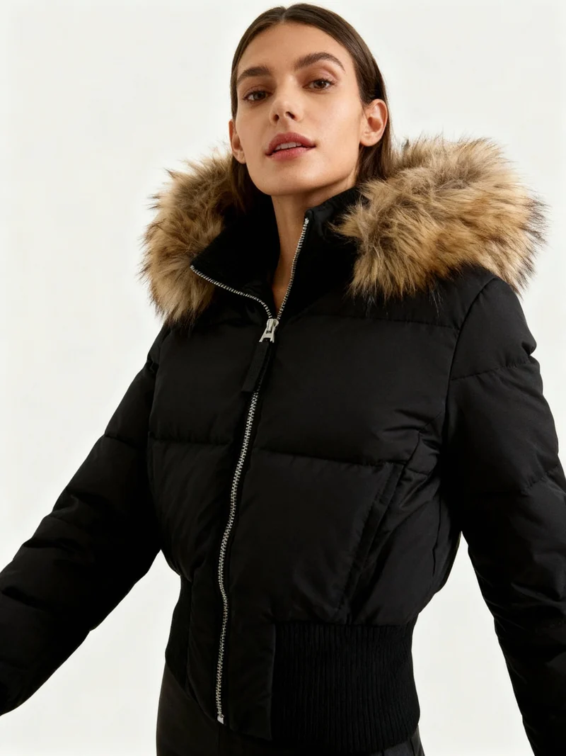 Dames Gewatteerde Winterjas met Warme & Afneembare Kapuchon | Heidi-Mode