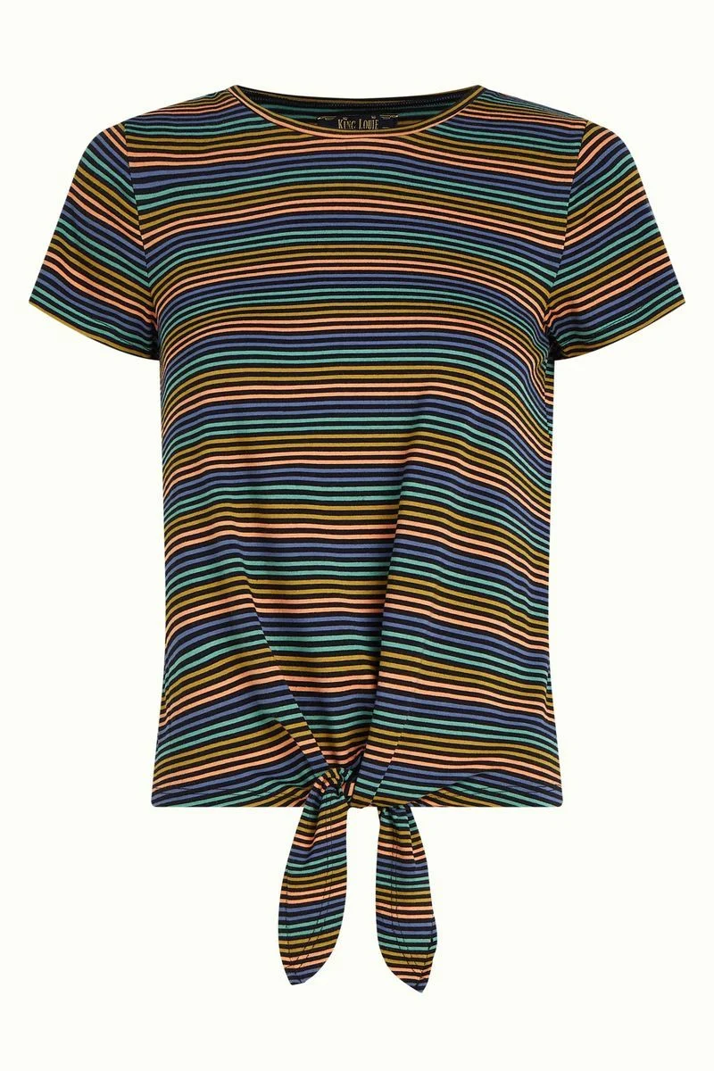 King Louie knot top mariani stripe black