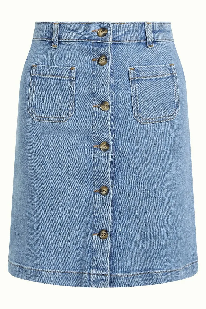 King Louie Mary skirt strata denim heaven blue