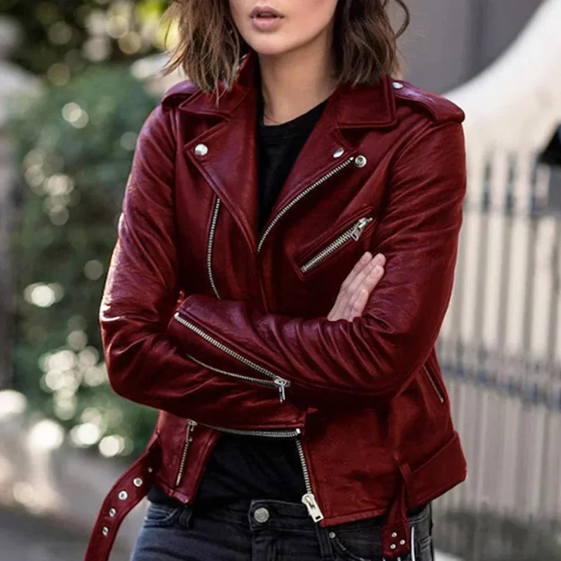 Rhéa Biker Jas Dames - Vintage | Sequin Accent