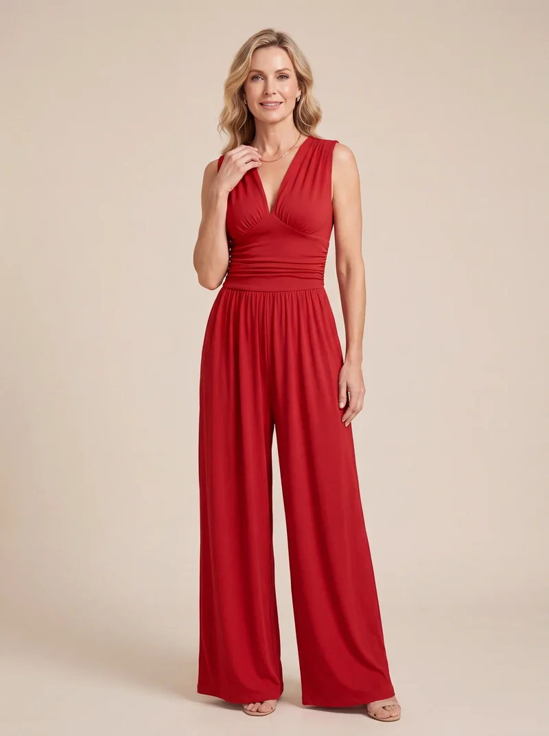 Xalviere | CHARITY Chic Mouwloze Wijde Jumpsuit Dames