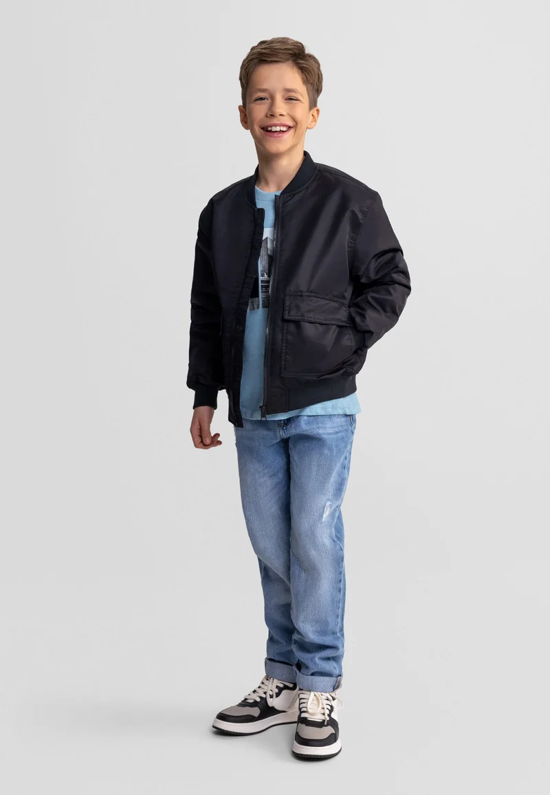 Boys' bomber jacket in black