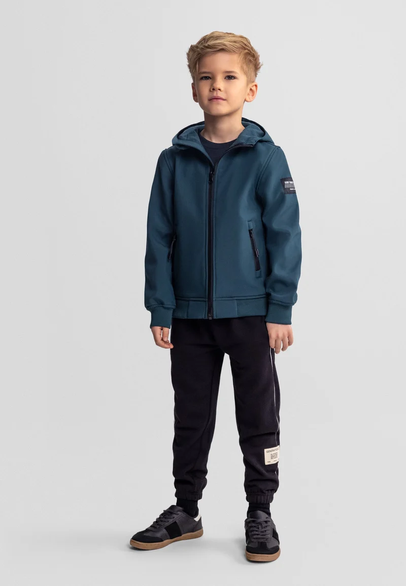 Boys' hooded jacket in teal