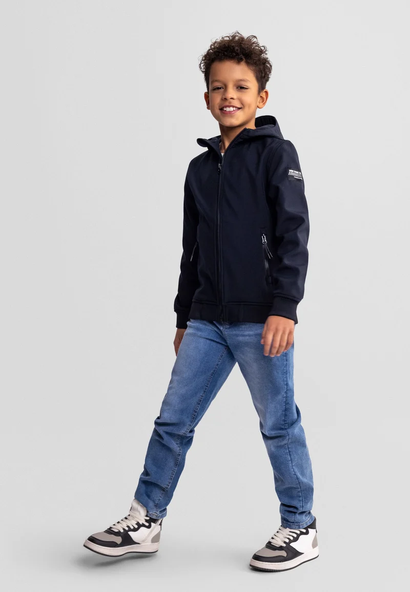 Boys' hooded jacket in black
