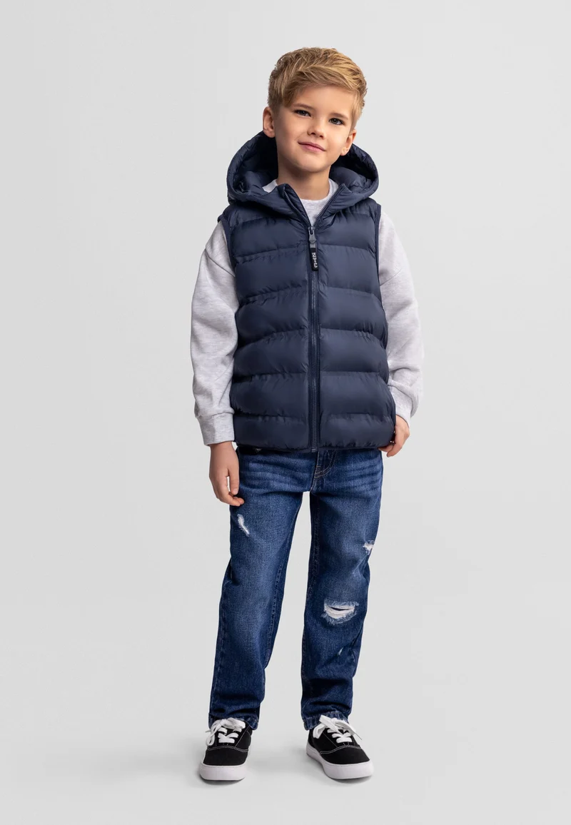 Boys' padded gilet in navy