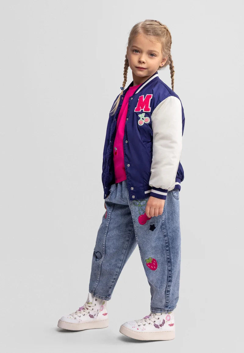 Girls' varsity jacket in navy