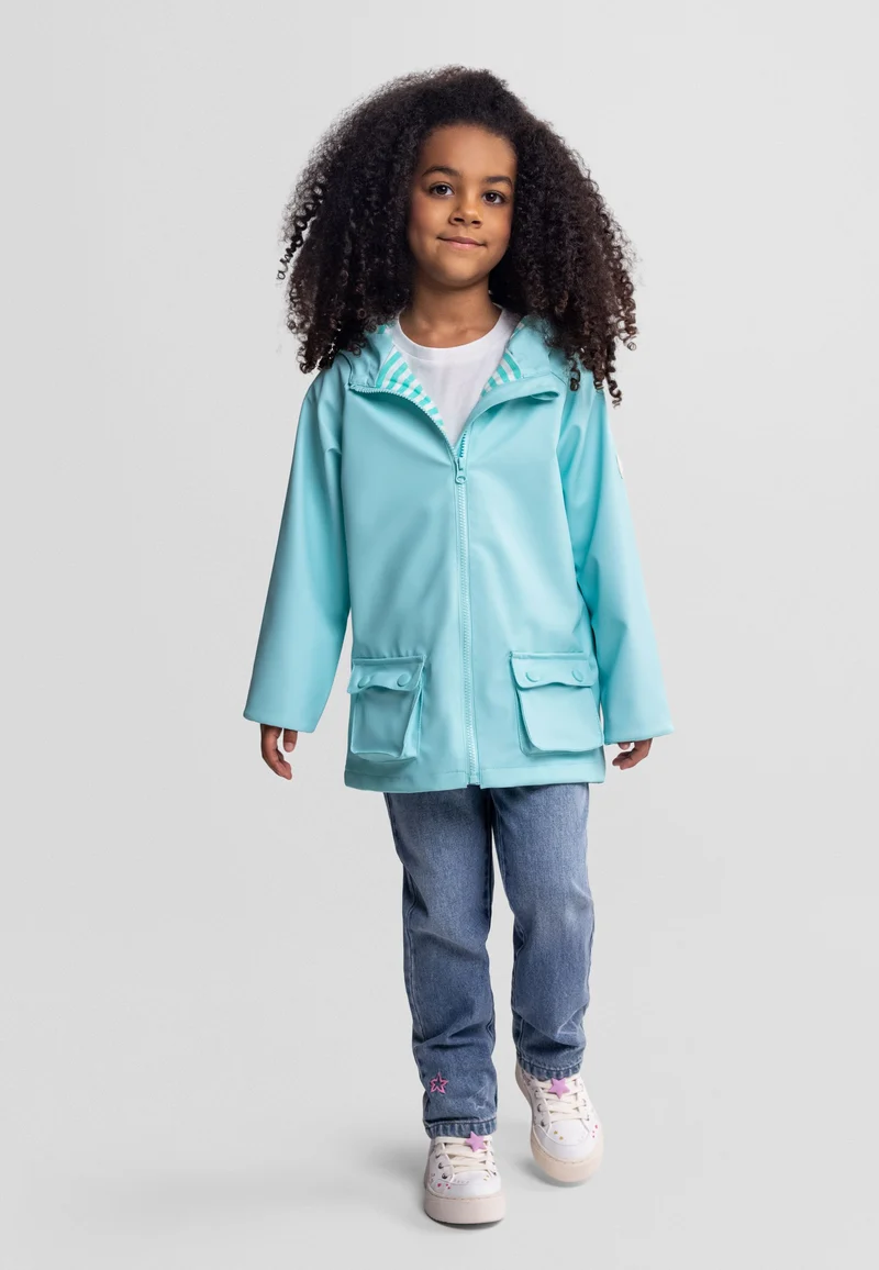 Girls' hooded jacket in mint green