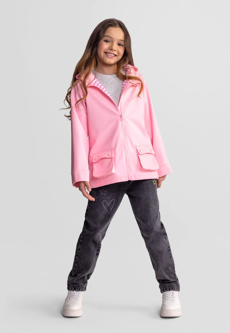 Girls' hooded jacket in pink