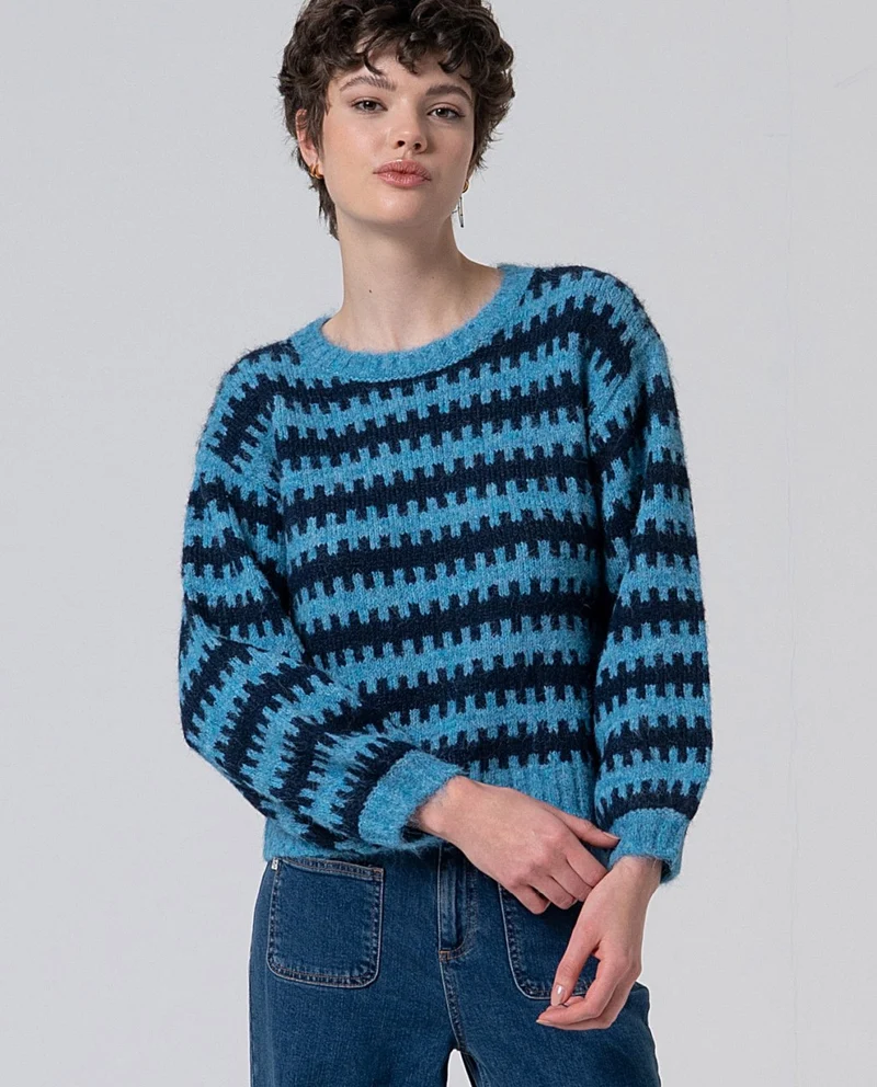 Surkana round-neck sweater blue