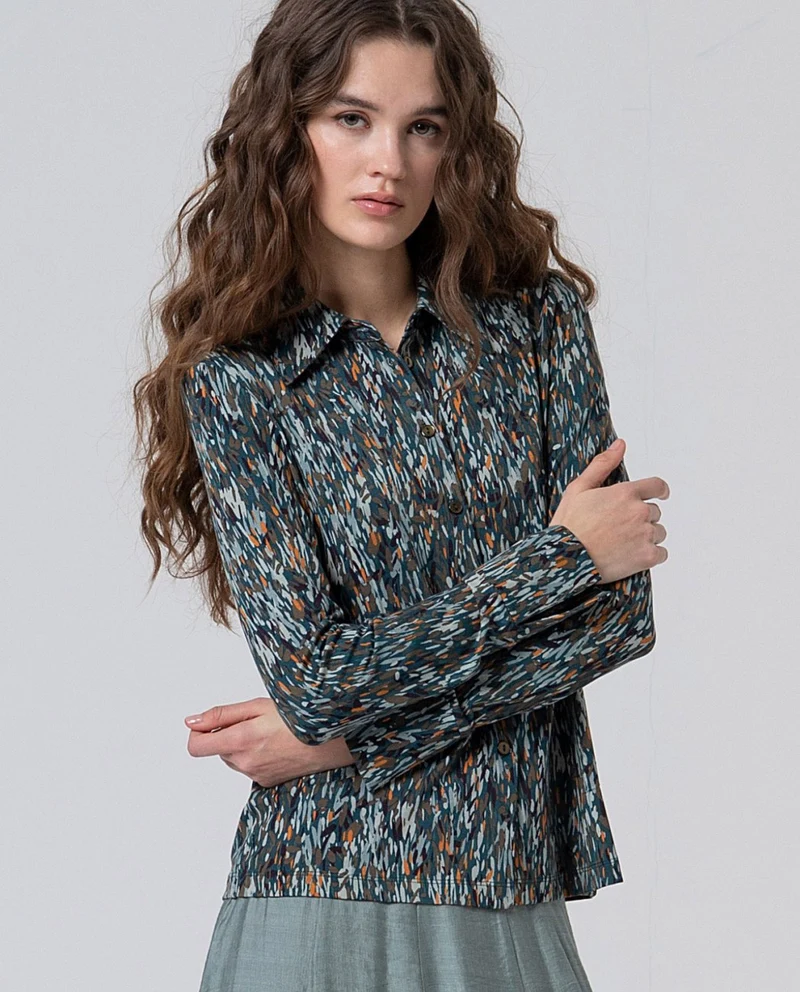 Surkana blouse petrol blue