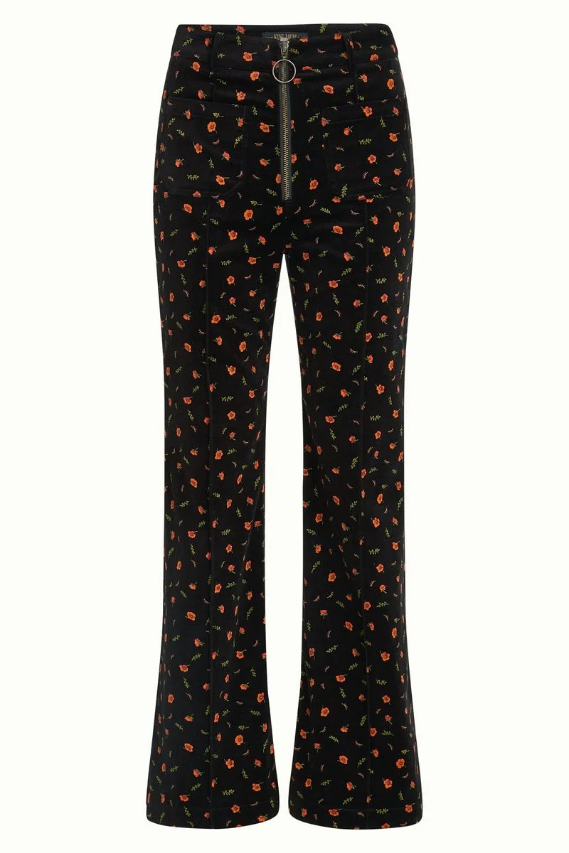 King Louie Ida Front Zip Pants Nival Black