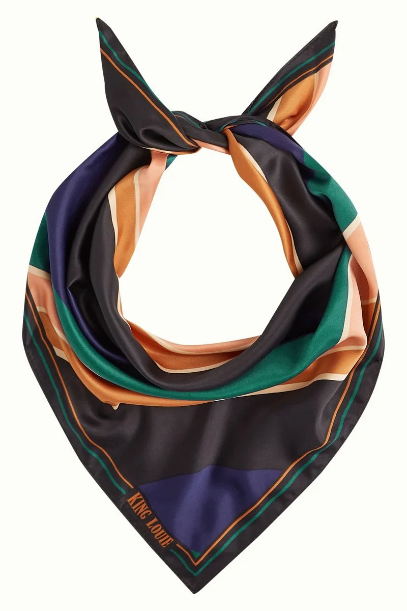 King Louie Satin Scarf Razzle Evening Blue