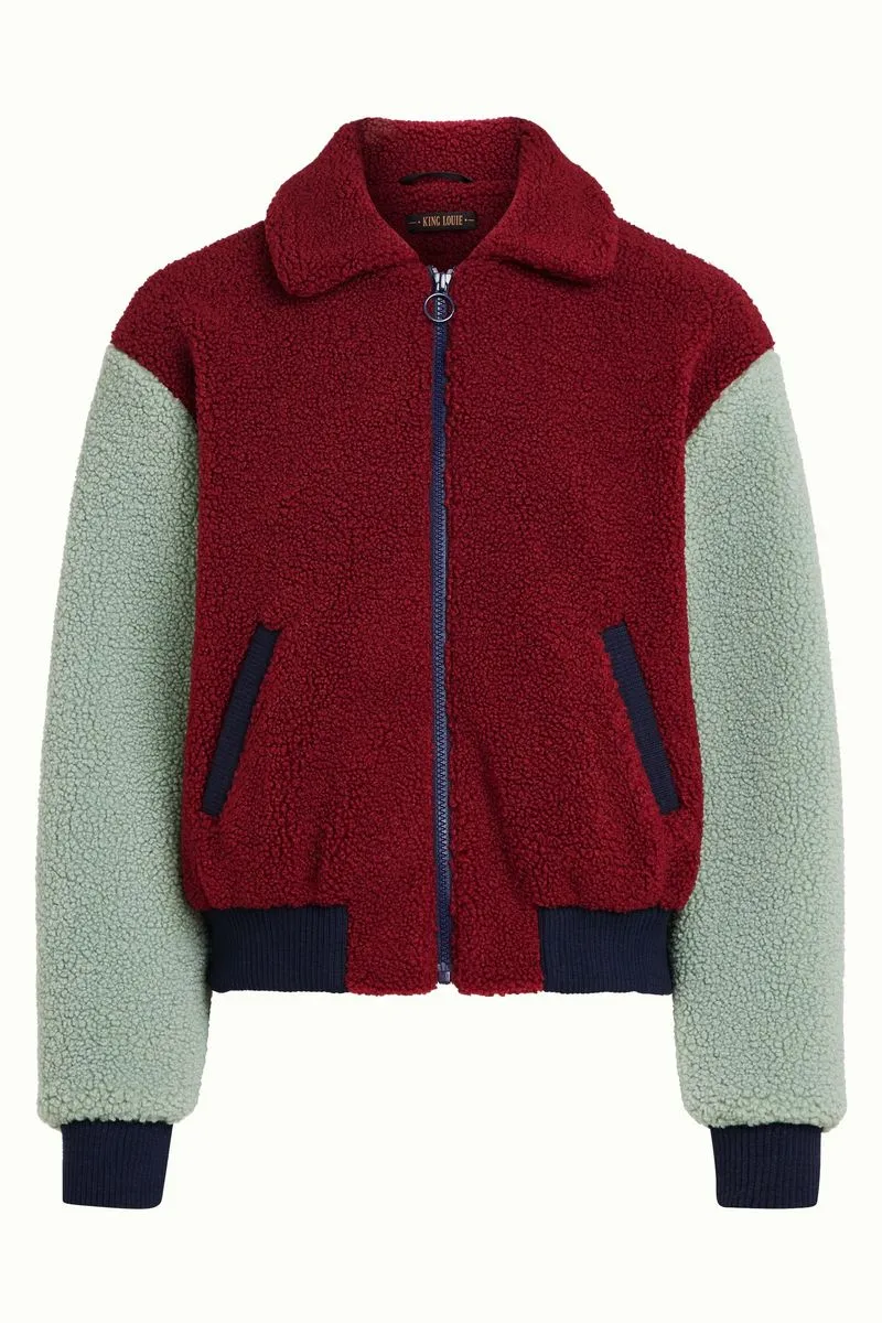 King Louie fay jacket teddy Beet Red