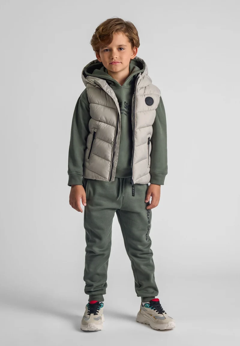 Boys' padded gilet in light grey