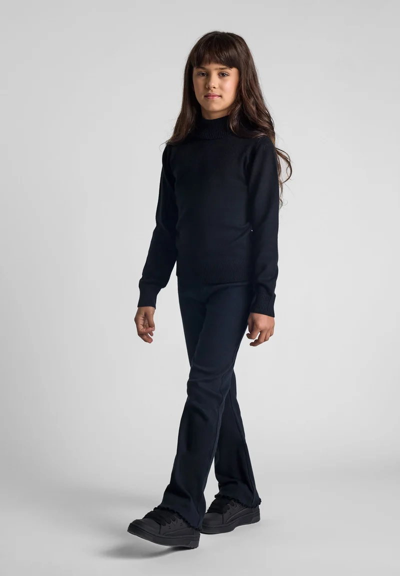 Girls' high neck jumper in black
