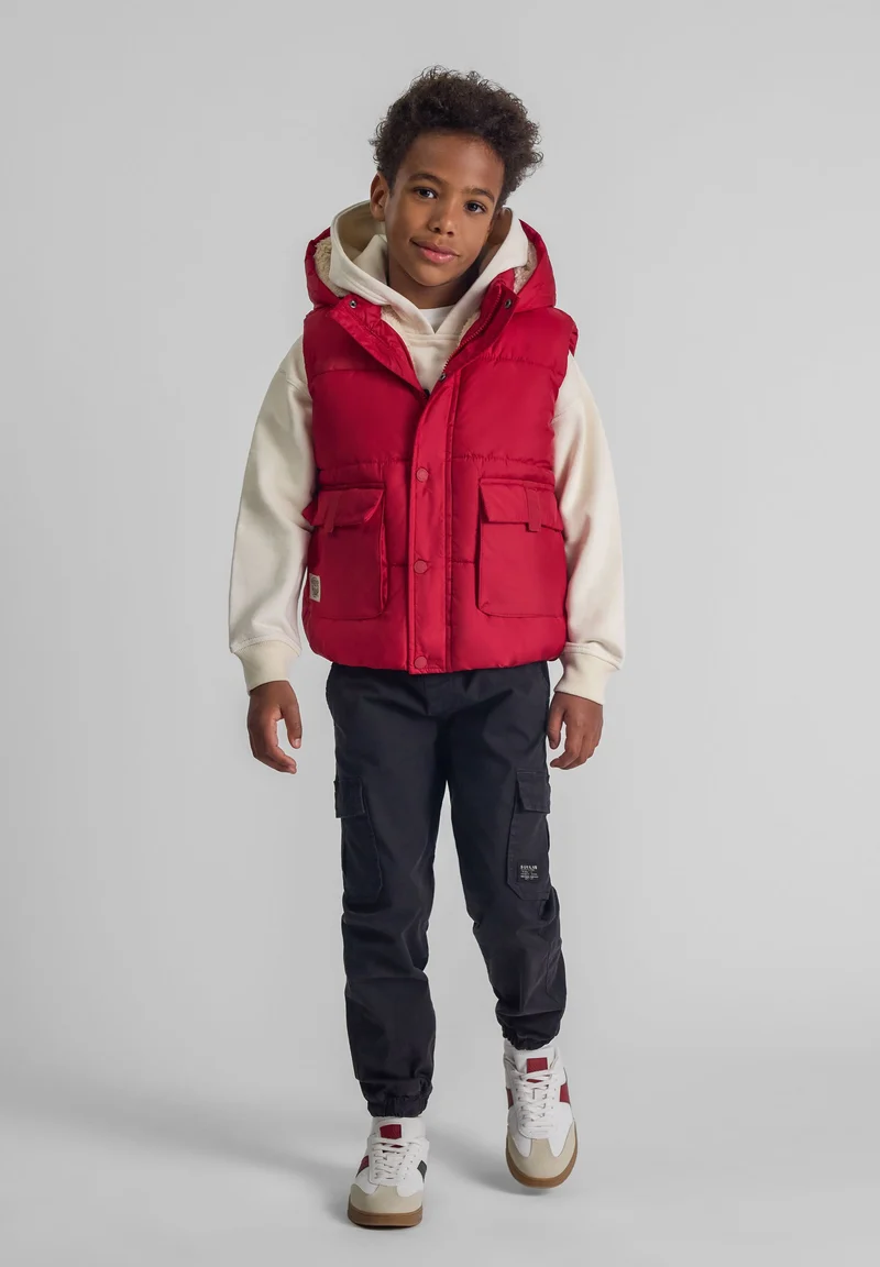 Boys' padded gilet in red
