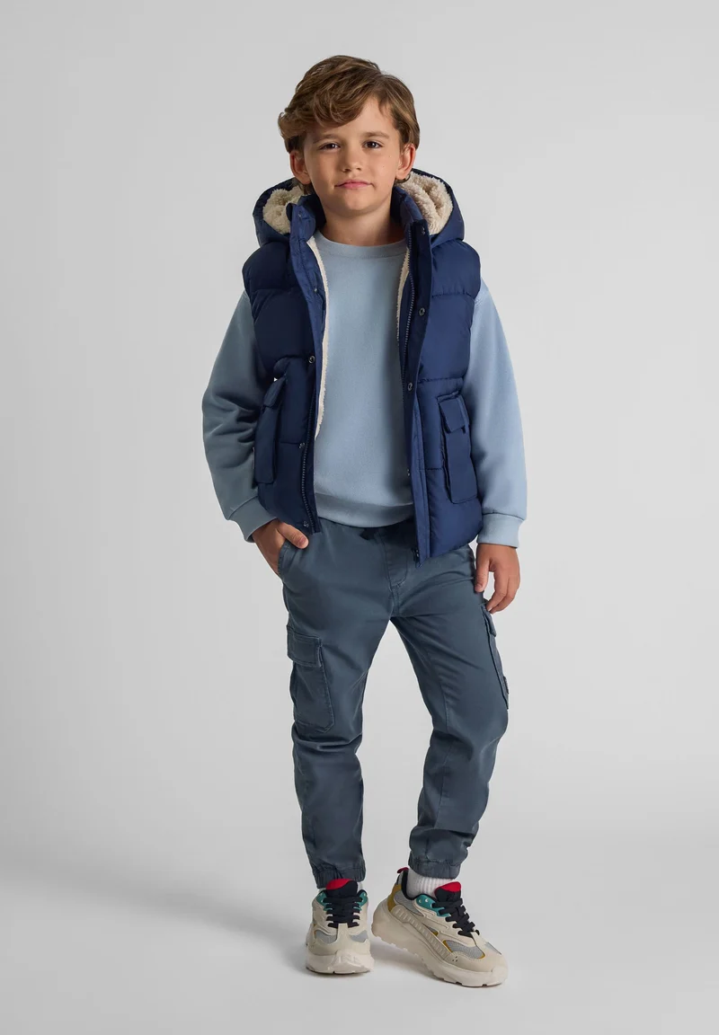 Boys' padded gilet in navy