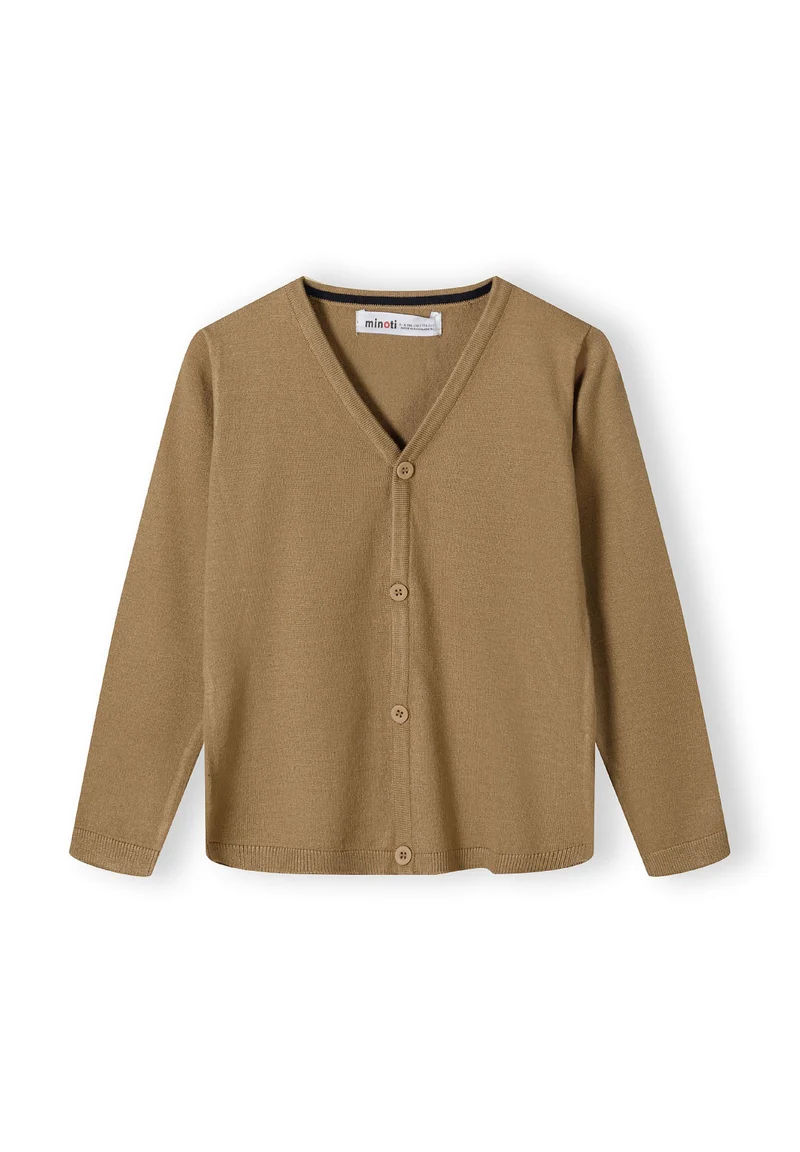 Boys' v-neck cardigan in camel