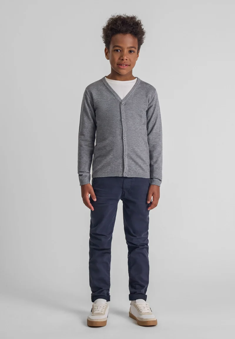 Boys' v-neck cardigan in grey
