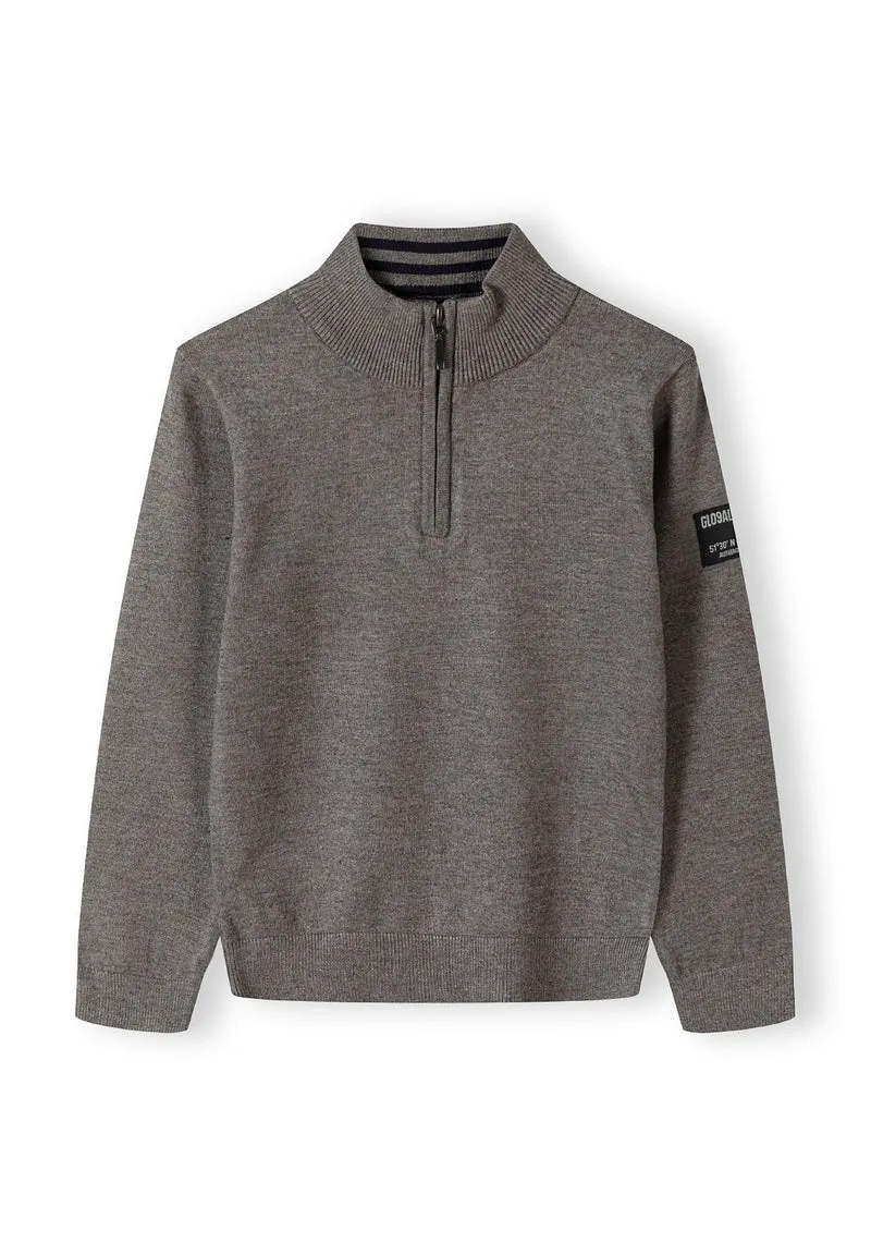 Boys' quarter-zip jumper in grey