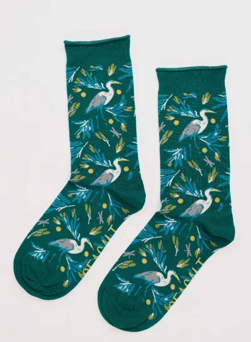 Seasalt Cornwall women's bamboo arty socks sea step watson green