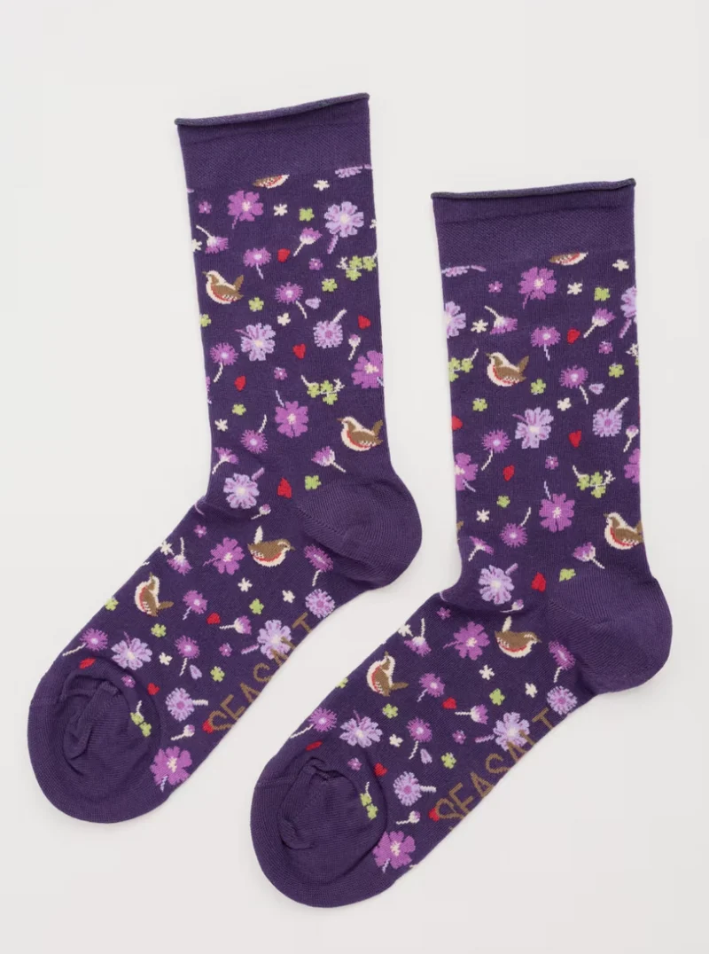 Seasalt Cornwall women's arty socks kimbrell damson
