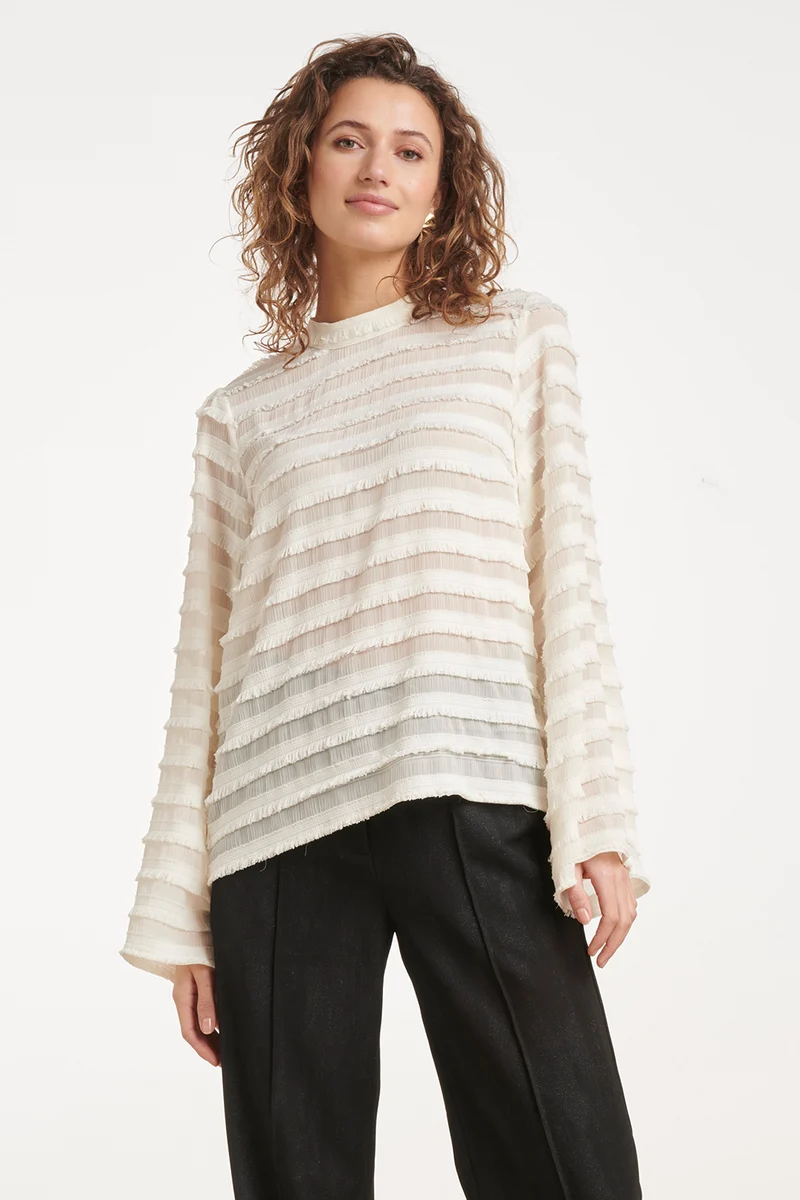 Top Met Gelaagde Structuur En Hoge Hals | Off White