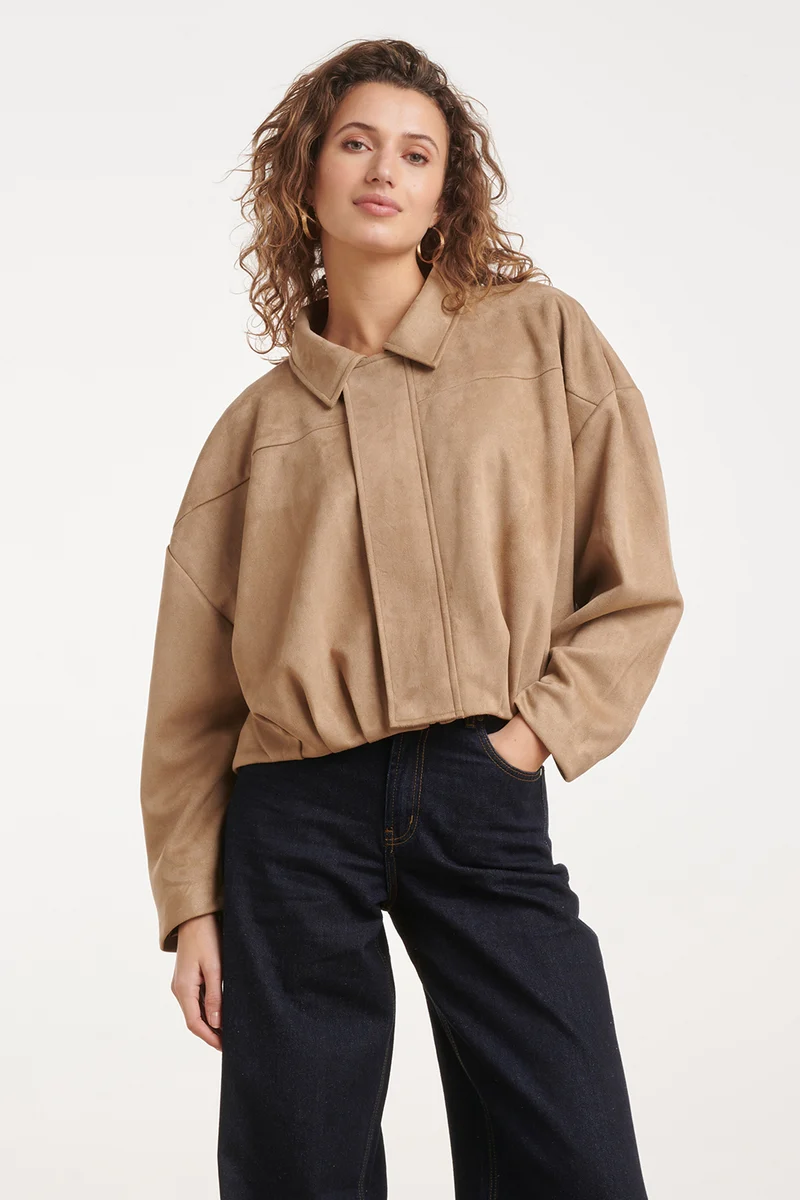 Cropped Jack Van Faux Suède | Taupe