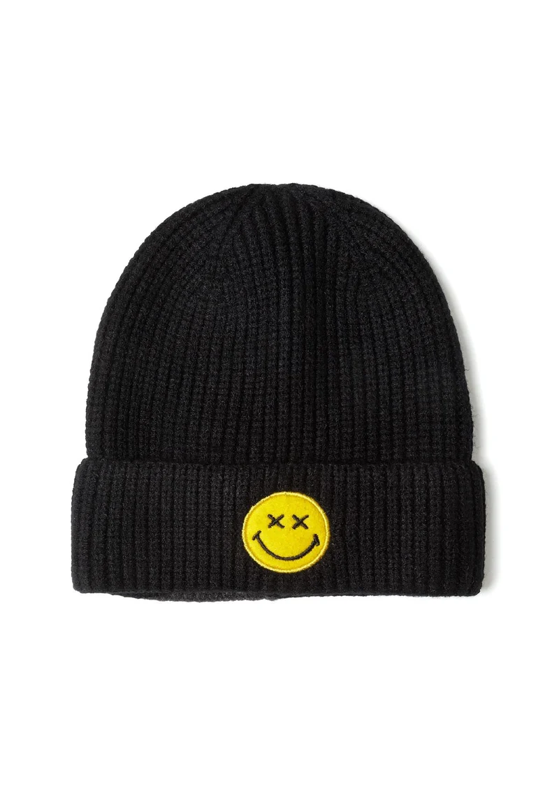 Boys' ribbed beanie in black