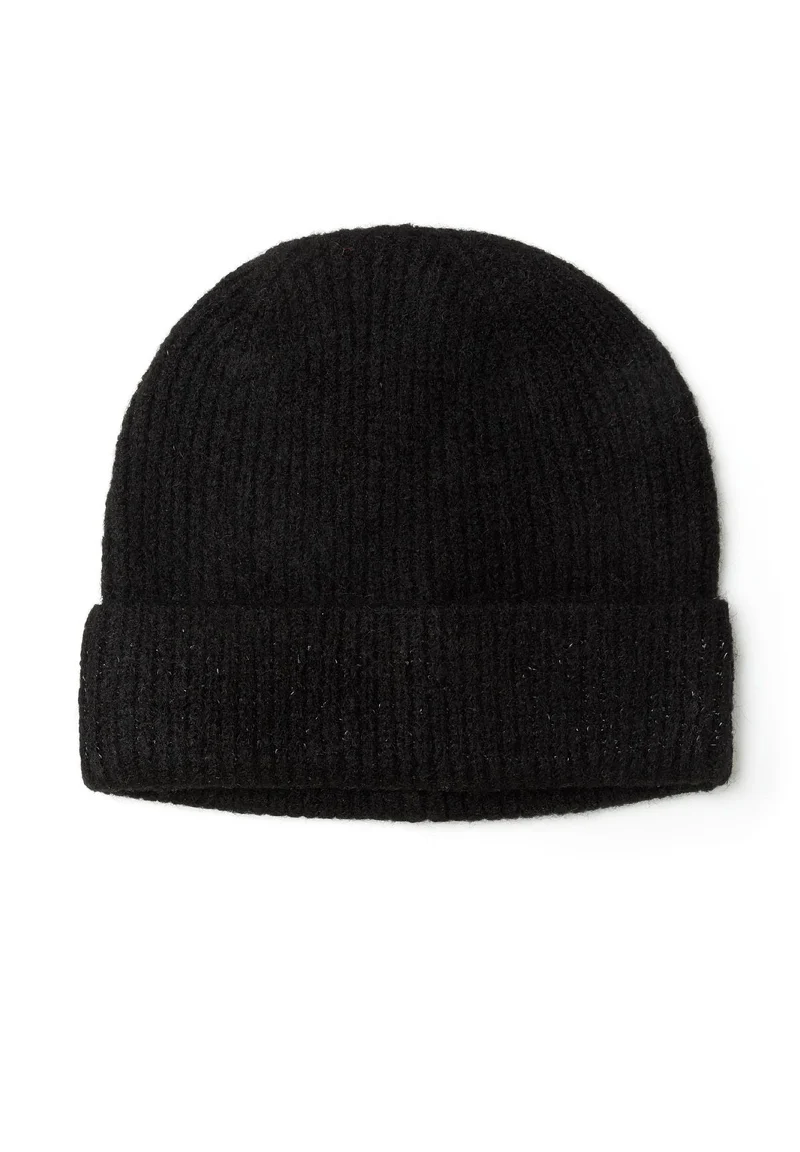 Kids' ribbed beanie in black