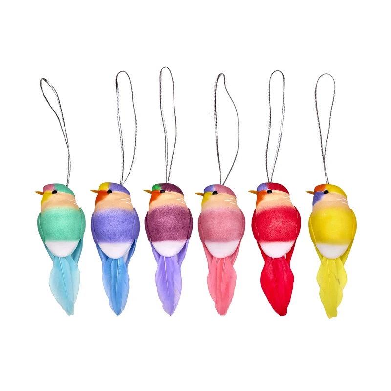 Rice bird hanging ornament 6 assorted colors