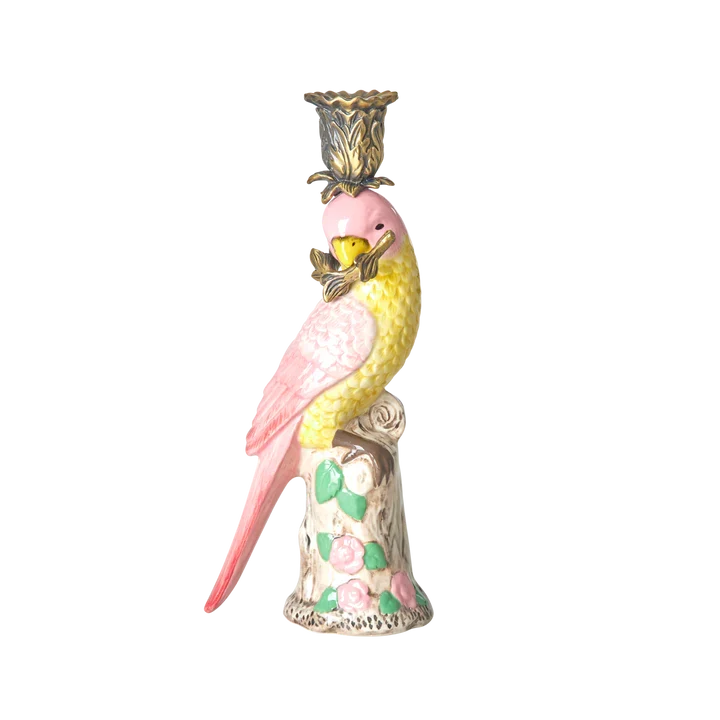 Bird Ceramic Candle Holder soft pink