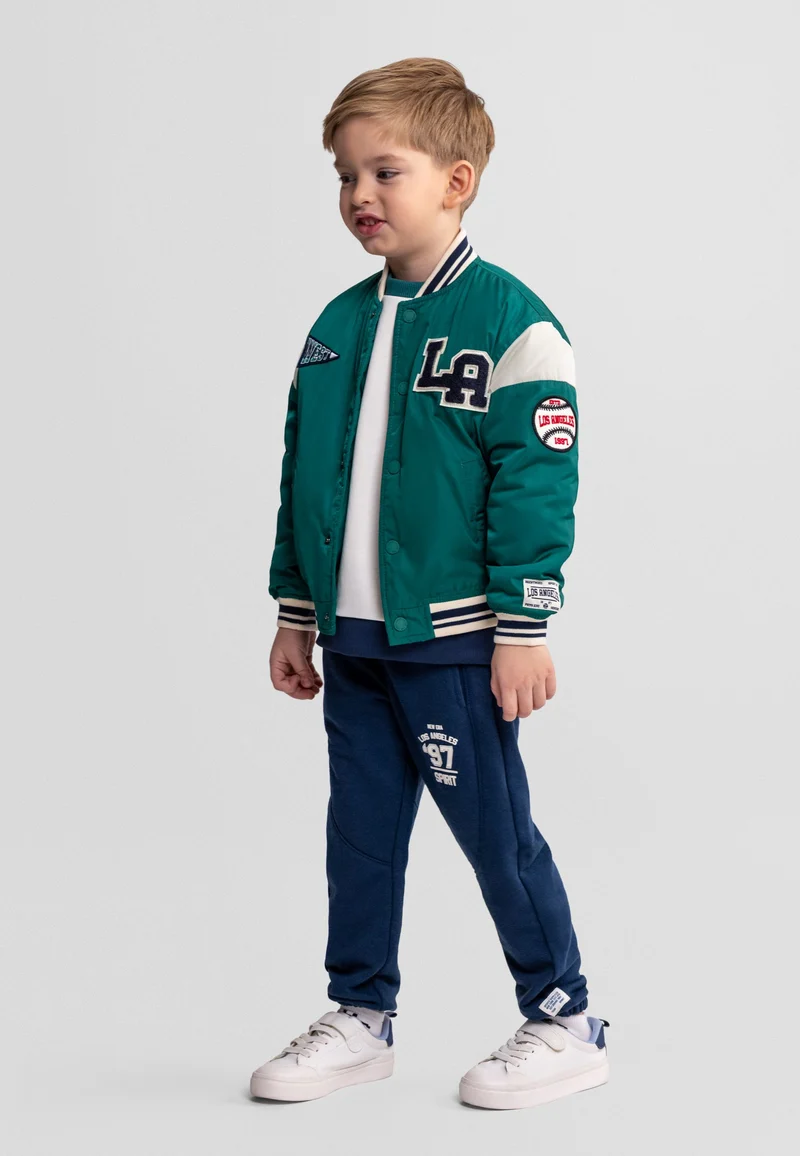 Boys' varsity jacket in green