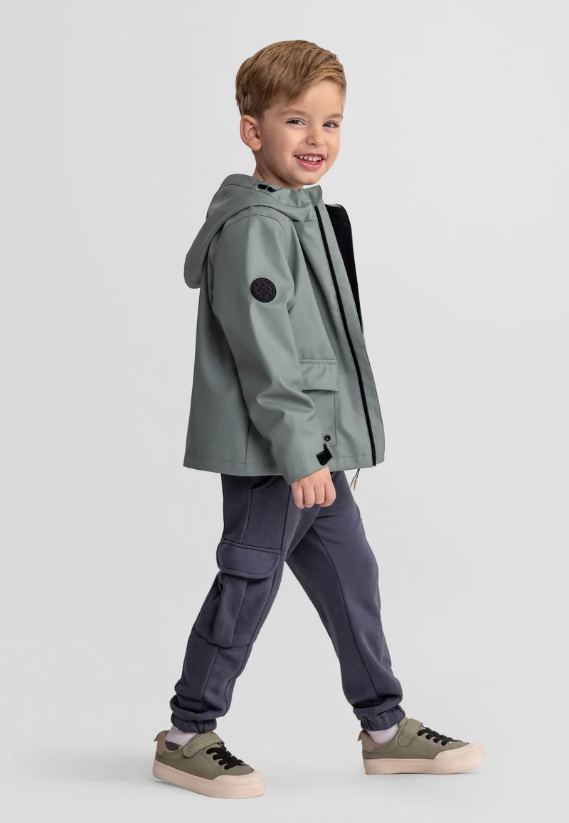 Boys' hooded jacket in sage green
