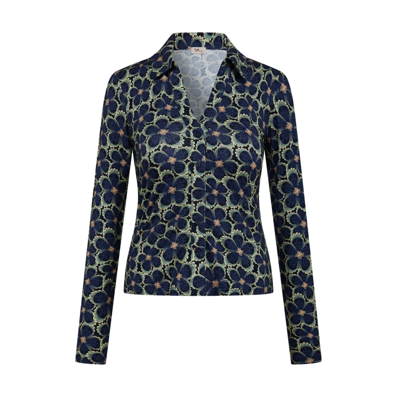 Heart Nottingham blouse blue